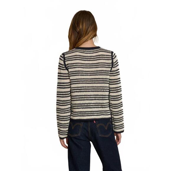 NEW NATION LTD courtney crochet cardigan in seascape stripe - Picture 4 of 7